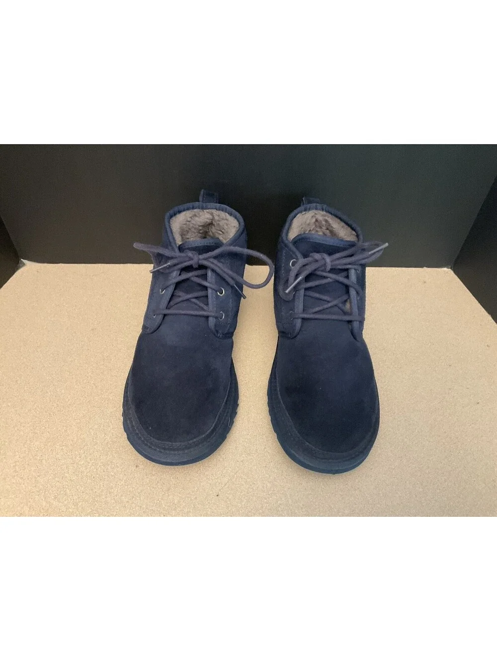 Mens UGG Neumel Deep Ocean Blue Fur Lined Chukka Boots. Size 9. Nice Boots!!!